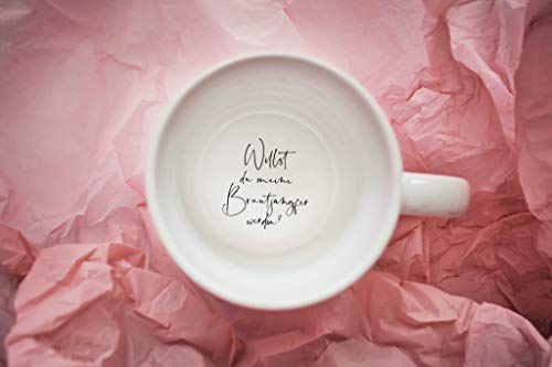 Tasse mit Frage ”Willst du meine Brautjungfer werden ?” 300 Ml, weiß | Keramik Tasse One Piece für Tee, Kaffee | Brautjungfer Geschenk Becher