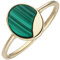 Jobo Damen-Ring aus 925 Sterling Silber vergoldet mit Malachit-Einlage Oval Größe 62