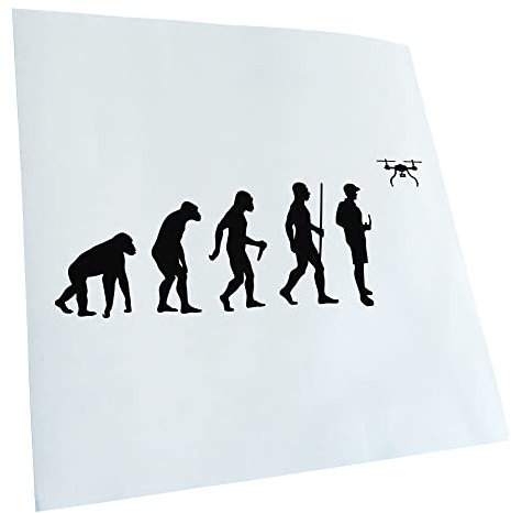 Kiwistar Autoaufkleber - Drohnenpilot Evolution - schwarz - 60x23cm - Aufkleber für Auto, Laptop, Fahrrad, LKW, Motorrad mehrfarbig JDM Decal Racing