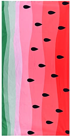 LIVILAN Wassermelonen-Strandtuch-Decke, klein, dünn, leicht, sandfrei, schnell trocknend, Wassermelone, Geschenke für Frauen, Mädchen, Kinder, Erwachsene, Mehrzweck, Pool-Handtücher, 61 x 122 cm