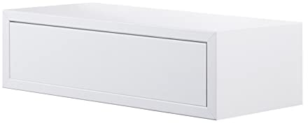 MODULARREDO | LEGOLO Wandregal mit Schublade, Nachttisch zum Aufhängen, Wandregal, 45 x 13,4 x 20 cm, Weiß – Made in Italy