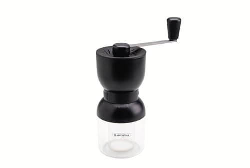 TRAMONTINA - Molinillo de Café, Cuerpo de Plástico ABS, Molino con Cuchilla de Cerámica, Regulador de Tamaño de Granos, 4 Opciones de Molido, Práctico y Eficaz