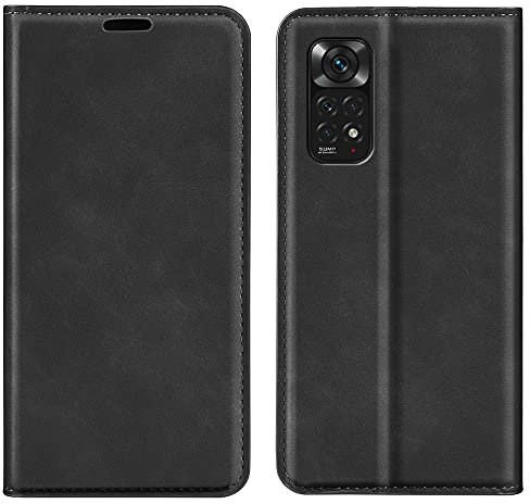 Fertuo Coque pour Xiaomi Redmi Note 11 / Redmi Note 11S, Antichoc Étui Housse en Cuir à Rabat Flip Cover Case Portefeuille avec Porte Carte, Béquille, Fermeture Magnétique pour Redmi Note 11, Noir