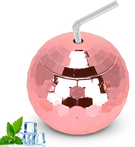 Gobelet à Boule Disco 600ml, Gobelets Réutilisables Avec Couvercle Gobelets à Cocktail Tasses à Vin Disco Gobelet à Boire Pour Discothèque, Bar, Fête