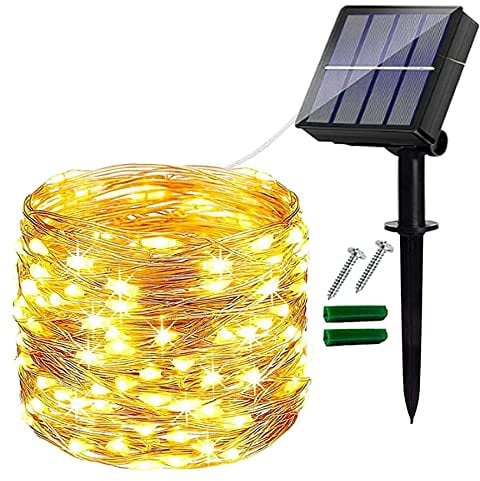 Ligarko Solar String Lights Outdoor, 14M/46Ft Waterproof, 120 LED Fairy Lights with 8 Modes, Copper Wire Decoration for Home Garden Yard Patio Wedding (Warm White)