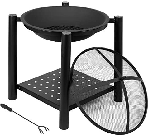 WANWEN 22Quattro Piedi di Ferro braciere a Legna braciere Decorazione per Cortile a Bordo Piscina Patio terrazza con mensola Camino per Feste all'aperto Little Surprise