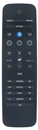 VINABTY Neu YKF297-009 Fernbedienung Ersatz HTL9100 ErsatzFernbedienung für Philips Fidelio Soundbar Sound Bar Speaker YKF297-009 HTL9100 Remote Controller
