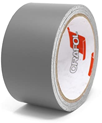 Finest Folia 10 metros de tiras decorativas mate para coche, camión, motocicleta, barco, modelismo, manualidades, tiras decorativas de bricolaje, tiras autoadhesivas (gris plateado mate, 50 mm de