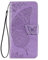 WOBURN Leather Folio Cover per Samsung Galaxy A34 5G, Goffratura a Farfalla Custodia in Pelle PU Magnetica Libro Flip Portafoglio Case con [Funzione Stand]. Viola Chiaro