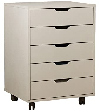 luckxuan Aktenschrank Aktenschrank mit 5 Schubladen, Büro-Flaschenzug, beweglicher Aktenschrank, Holzschubladenschrank, Büroschrank, niedriger Schrank Büroschränke Aktenschränke