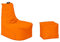 Momiralland Gaming Sitzsack - mit Lehne Sitzkissen - Beanbag - BodenKissen Sessel In- & Outdoor geeignet - Gaming mit PC Xbox & Playstation (Orange, Sitzsack + Hocker)