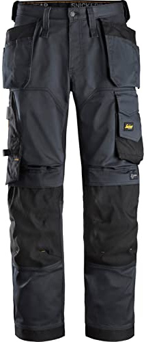 Snickers 6251 Allround Work Stretch Loose Fit Trousers Holster Pockets Steel Grey / Black 35 30
