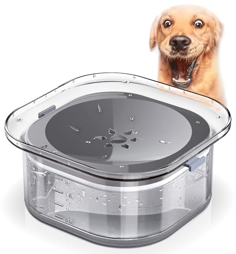 Gamelle Chien Decyam - gamelle Eau Chien Anti eclaboussure Transparent, Anti-Renversement avec Distributeur d'eau Lent, Grande capacité de 2 L / 70 oz pour Chien
