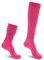 Lusofie Chaussettes Hautes Décontractées pour Femme Chaussettes Souples au Genou Chaussettes Montantes en Tricot Fille à Couches Extra Longues Tailles 9 à 11Chaussett Néon des Années 90 (rose rouge)