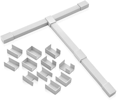 Lion Electric Kabelkanal, vit, självhäftande, 15 x 10 mm, 4 x 1 m, med anslutningsstycken, kabellist för att dölja kablar, med extra stark skumtejp för montering utan borrning – för vägg och golv