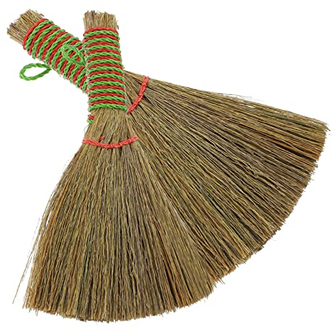 DOITOOL 2 Pièces Balai De Nettoyage De Cuisine Balai Chinois Balai Brosses De Nettoyage Domestique Paille Balai Doux Balai De Balayage Balai De Paille Asiatique Mini Balais