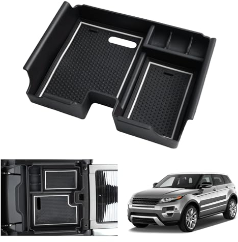 GAFAT Kompatibel mit Range Rover Evoque 2011-2018 Mittelkonsole Aufbewahrungsbox, Evoque L538 Armlehne Organizer Tray Handschuhfach, Evoque Zubehör (Weiß)