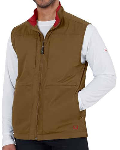 SCOTTeVEST Beste Reiseweste für Herren – 26 versteckte Taschen – wasserabweisend für Reisen und mehr, Olive Drab/Jam, Large