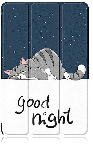 TOPCASE Funda para Samsung Galaxy Tab S10 FE 11 2025 SM-X520/X526 /S9 FE 11 SM-X510/X516/Tab S9 11 X710/X716B/X718U,Ultra Delgado Carcasa con Soporte Función y Auto-Sueño/Estela,Gato Perezoso