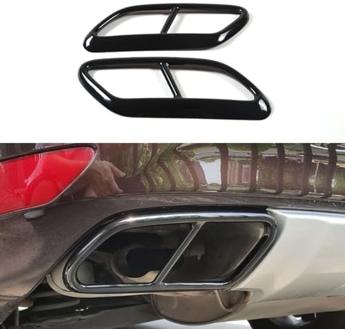 OSTREY Auto-Auspuff-Endrohr-Abdeckungsverkleidung für Volvo XC90 2016-2019, Auspuffblenden-Dekorationszubehör,A Black