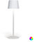 Wilmà Rainbow, Lampada da Tavolo Senza Fili LED RGB Touch Control, Ricaricabile ed Impermeabile Waterproof IP54, Ideale per Uso Esterno ed Interno, Sistema Antiribaltamento (1 pezzo, Bianco)