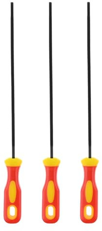 Round Chainsaw Chain Sharpening File Set, 5/32 4mm Round Rasp Chainsaw Sharpener Needle File with Plastic Handle for Chain Polishing(3 Pcs)