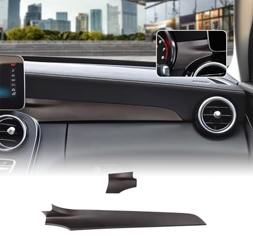 KUNGKIC Auto-Mittelkonsole Co-Pilot-Zierleiste Abdeckung Zierleiste Armaturenbrett Aufkleber Innenbereich Für Mercedes Benz C-Klasse W205 2015-2021 GLC X253 2016-2021 Zubehör ABS (Holzmaserung)
