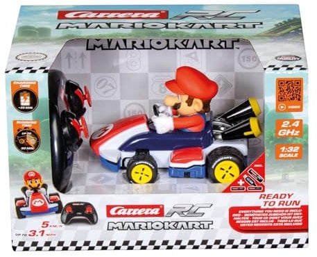 Carrera RC I 2,4GHz Mario Kart Race Kart 1:32 I Mario RC-Fahrzeug I Offiziell lizenziert I Authentisches Design I Für Nintendo-Fans I Ferngesteuertes Auto