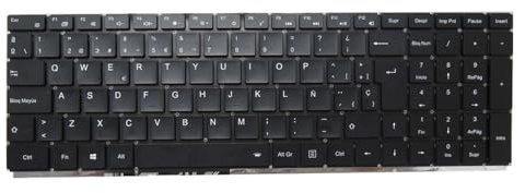Teclado del Ordenador portátil para MEDION AKOYA E15411 MD62417 MD62419 MD62438 MD62439 MD62467 MD64130 SP español Negro con retroiluminación