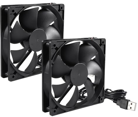 2PACK 120mm USB Brushless 12025 Fan, Ensuring Efficient Cooling for PC Computer Case CPU Coolers Radiators, 5V Power