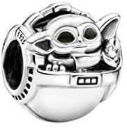 BEEUVIP Damen Grogu&Crib yoda Charm Anhänger für Armband 925 Sterling Silber Geburtsstein Charms Beads