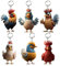 Mumuve Schlüsselanhänger, 6 Stück, festlicher Schlüsselanhänger, Cartoon-Huhn-Schlüsselanhänger, bezaubernder Weihnachtsbaum-Anhänger, Zubehör für Schlüssel und Dekoration, 1