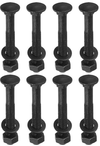 QUARKZMAN Kit de Pernos de Carro M10 x 70 mm, 12 Juegos de Tornillos de Cabeza Redonda con Cuello Cuadrado, Juego de Tornillos de Carro Incluye Arandelas y Tuercas