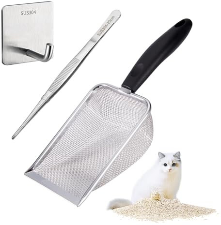 CZAYEFNH Pelle à litière pour chat de qualité supérieure - Conçue pour une propreté sans égale, pour petits animaux et reptiles, en acier inoxydable durable