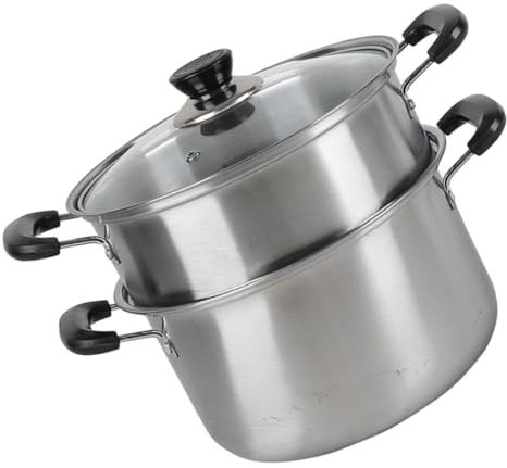 OKUMEYR Olla Vaporera De Acero Inoxidable 24 Cm Cesta Para Cocinar Al Vapor, Utensilio De Cocina Resistente y Duradero Para Hogar, Adecuado Para Preparar Sopas, Guisos y Arroz Al Vapor
