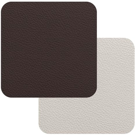 FREEFORM Fleximats Untersetzer 4er-Set, 10×10 cm, Kunstleder, Braun/Weiß | Tischuntersetzer, für Gläser und Tassen, kratz- und fleckenschützend, pflegeleicht, abwischbar, elegant, modern