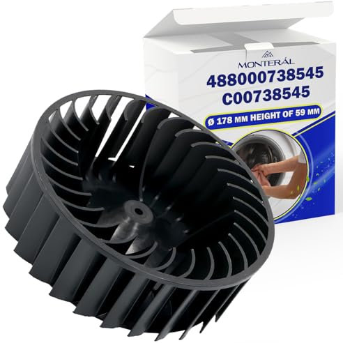 Fan Wheel for Motor for Tumble Dryer Ø 178 mm with Original Code C00738545 488000738545 for Whirlpool for Bauknecht for Indesit - Warranty 10 Years – MONTERAL