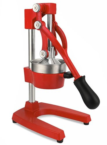 Spremiagrumi manuale per impieghi gravosi, spremiagrumi professionale per agrumi, spremiagrumi commerciale per limoni, spremiagrumi facile da pulire, utilizzato in hotel, frutteti, bar (D: rosso)