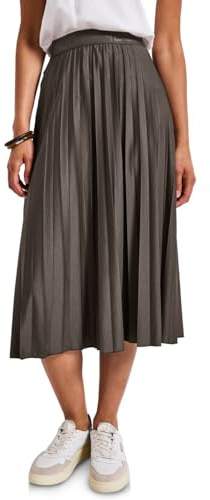 STREET ONE Damen 3610020 Midi Plissée Rock, Nomad Brown, 36W EU