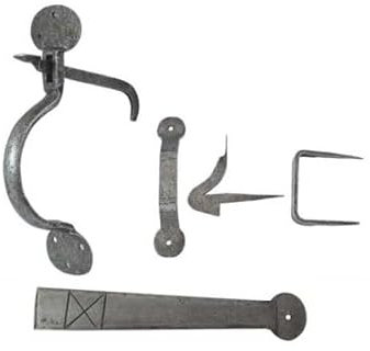 Kooples Hardware Antique Gate Catch – Traditional Iron Latch for Wooden Garden & Side Gates (Pewter, 233mm)