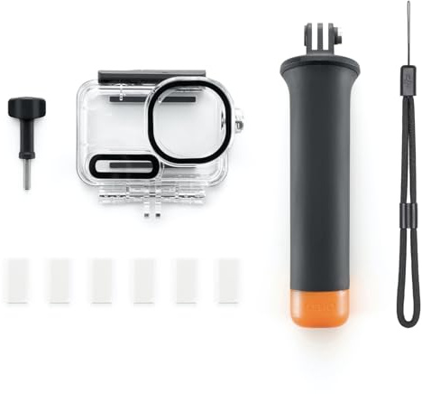 Osmo Action 6 Diving Accessory Kit | 60-metre waterproof depth, anti-fog inserts, floating handle, wrist strap, locking screw, plastic construction