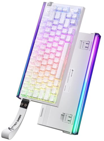 MAMBASNAKE x ATTACK SHARK R85 HE 75% Wired Magnetic Keyboard, Mechanical Switch, 8000Hz Polling Rate, Rapid Trigger, 0.005mm RT Accuracy, 0.08ms Latency,RGB Backlit Box for PC/MAC (White Contour)