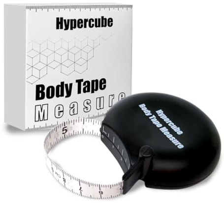 Hypercube Body Tape Measure - 80 Inch 200 cm Retractable Mini Measuring Tool - Tracker for Weight Loss & Body Fat Measurements - Waist/Bra Measurement Kit