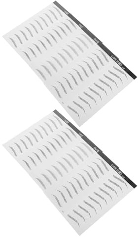 KOMBIUDA 3D Temporäre Augenbrauen Aufkleber Wasserlöslich Schwarz Künstliche Augenbrauen Sticker mit Selbstklebender Schablone Make Up Transfers für Natürliches Styling