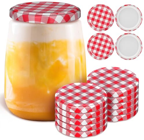 FOMIYES Lot de 40 Couvercles Métalliques à Vis pour Pots de Confiture, Bouchons Étanches en Métal, Diamètre 70 Mm, Accessoires de Conservation Alimentaire pour Bocaux et Pots de Conserve