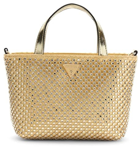 GUESS Handtasche Umhängetasche Tasmin Mini Tote Gold goldfarben