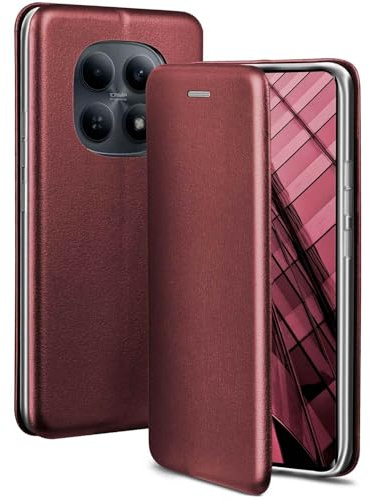 ONEFLOW Business Case für Redmi Note 15 5G Handyhülle klappbar mit Standfunktion, Klapphülle Flipcase Cover Dünn, PU Leder Hülle mit Kartenfach, 360 Grad Schutzhülle, Weinrot