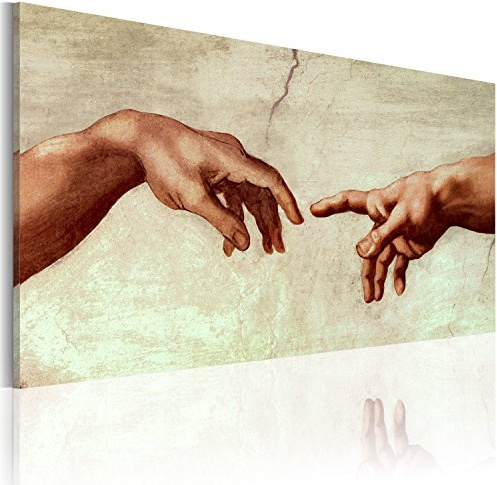 B&D XXL - Leinwandbild Abstrakt Hände Hands, 80x40 cm, 1-teilig, Wohnzimmer | Hochwertige Leinwand, sofort aufhängbar, ideal fürs Wohn- oder Schlafzimmer, wasserfest und lichtecht, langlebig, stilvoll