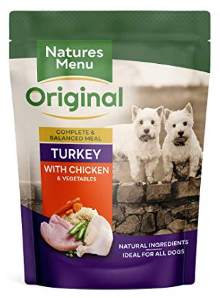 Natures Menu, Wet Dog Food, Pouches for Adult Dogs with Turkey and Chicken, 300g