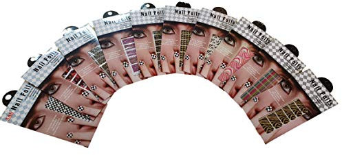 Fat-catz-copy-catz Fantastic Offer: 10 x mixed packs sheets of nail art foils, wraps, stickers bundle various designs